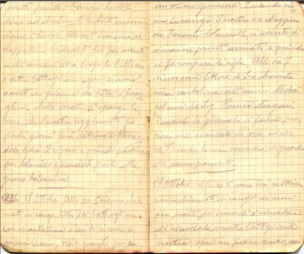 diari 18 ottobre 1915